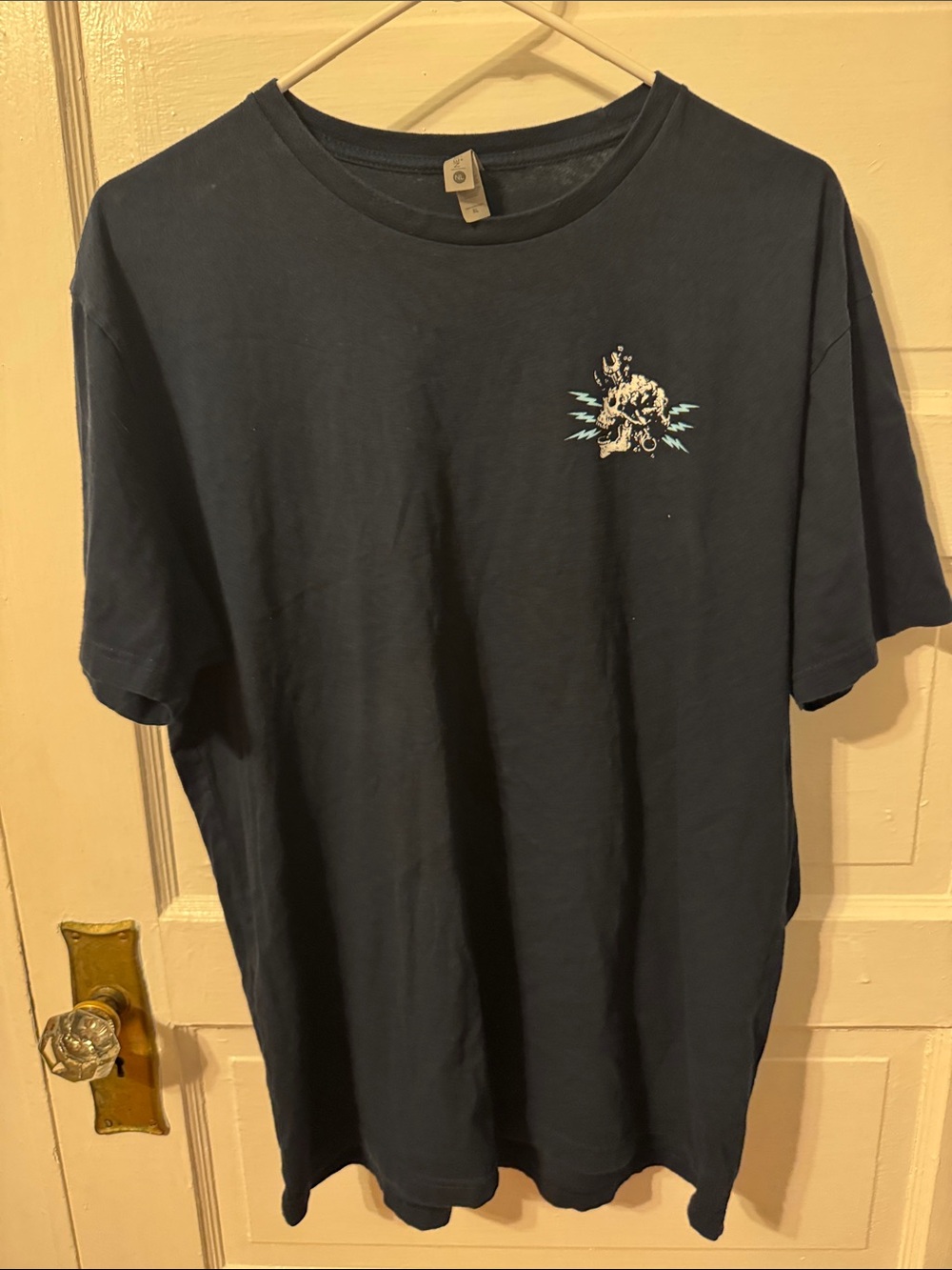 Next Level Apparel Navy Short Sleeve Tee with Small Graphic